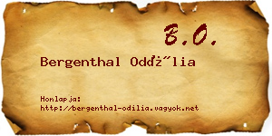 Bergenthal Odília névjegykártya